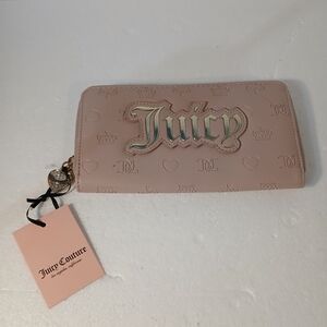 Outlet Juicy Couture Dusty Blush Not Your Babe Large ZA Wallet Zipper Charm NWT